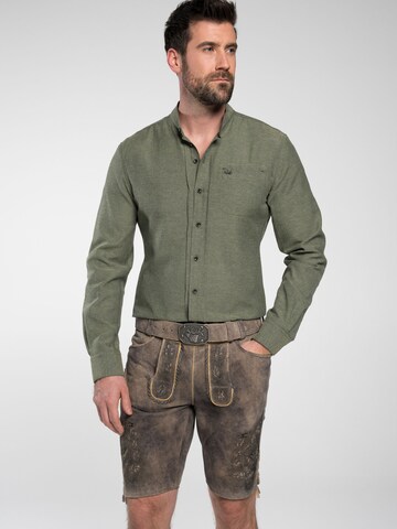 SPIETH & WENSKY Slim fit Traditional button up shirt 'Frisco' in Green: front