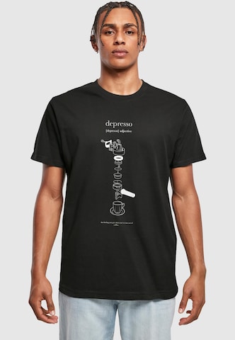 Mister Tee Shirt 'Depresso' in Schwarz: Vorderseite