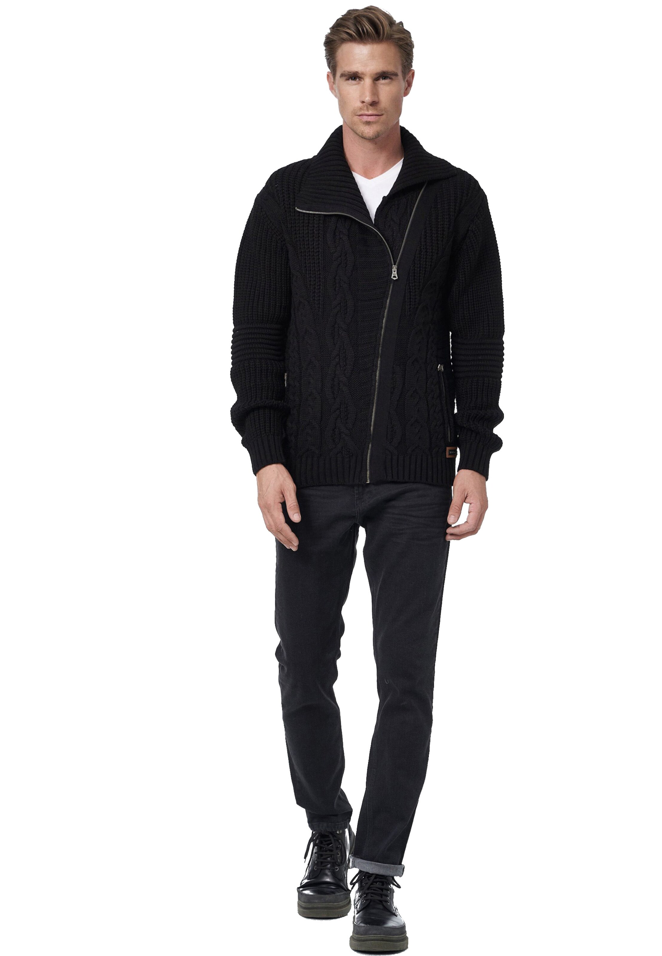 Rusty Neal Knit cardigan in Black