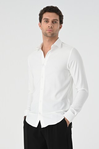 Antioch Slim fit Button Up Shirt in White: front