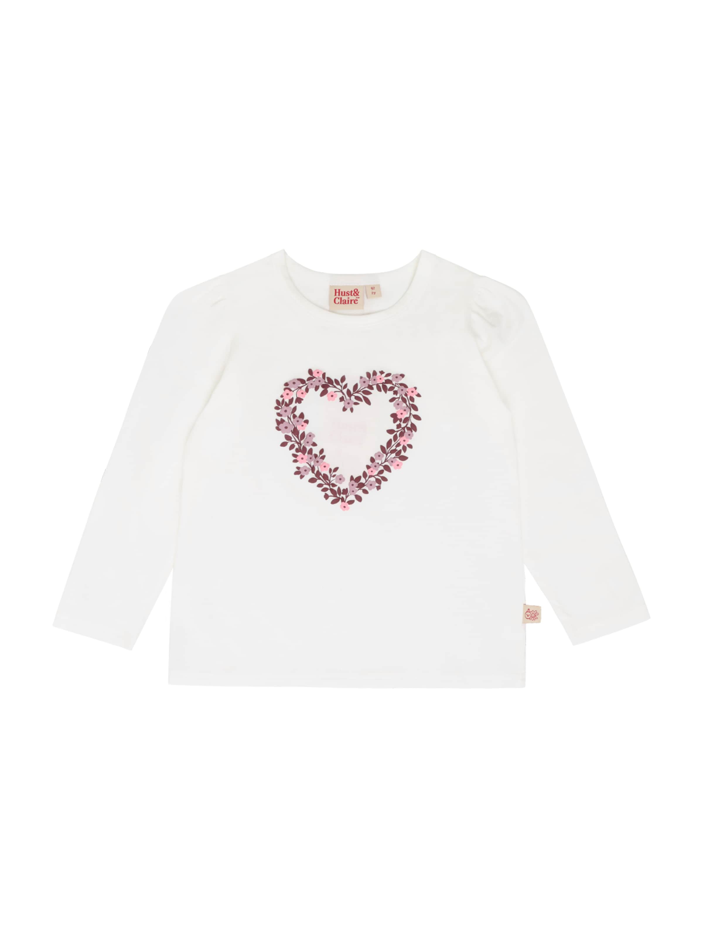 Hust & Claire Shirt 'Alma Heart' in 62 in elfenbein / flieder / rosa / bordeaux, Produktansicht