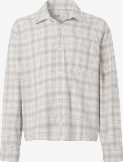 Marškiniai iš HOLLISTER, spalva – melsvai pilka / brokato spalva / balta, Prekių apžvalga