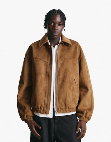 Bershka Prechodná bunda - Béžová: predná strana