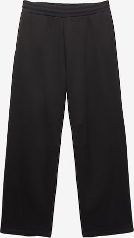 Pull&BearBaggy Hlače - crna boja: prednji dio