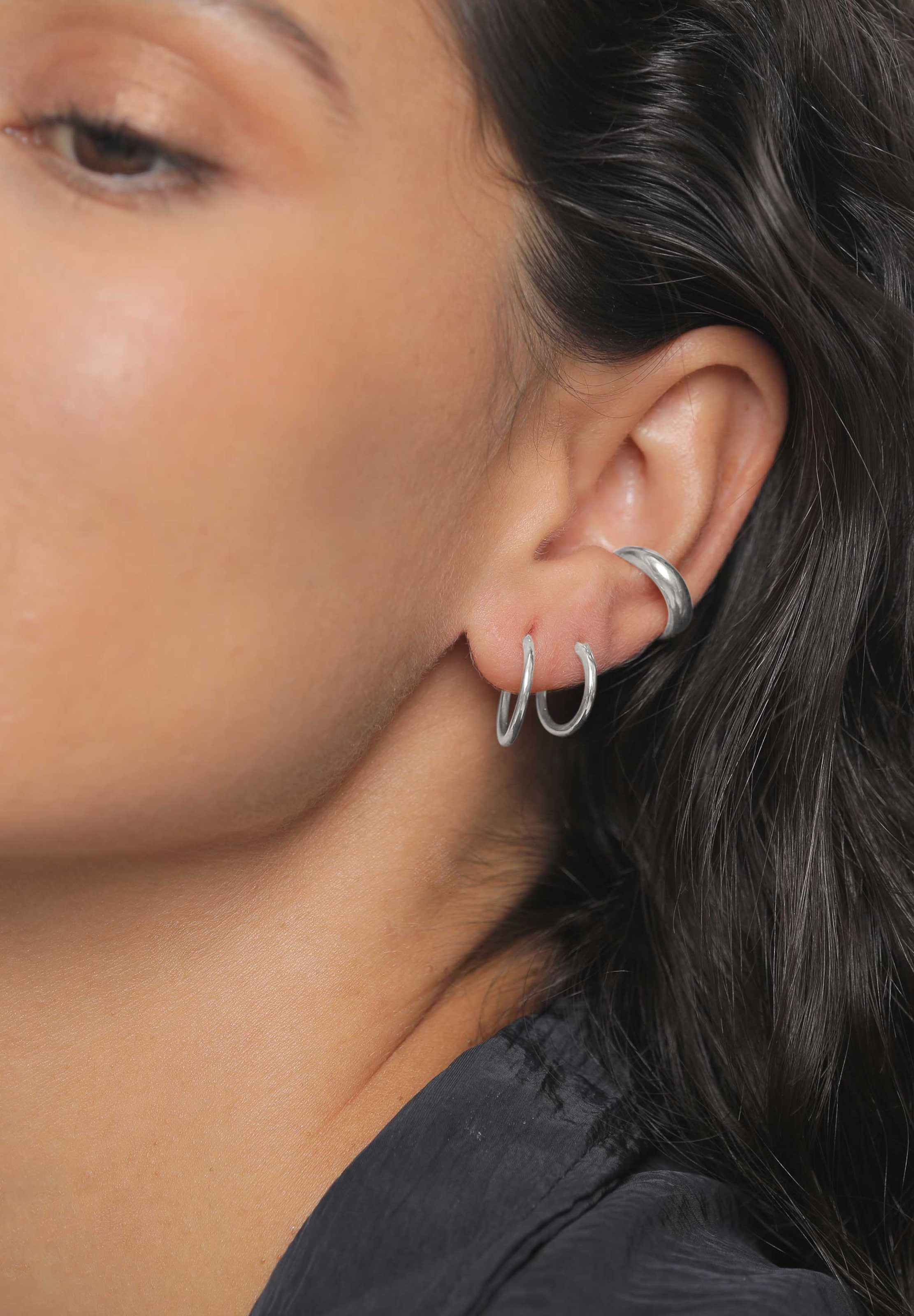 ELLI Серьги 'Creolen' в Серебристый: спереди