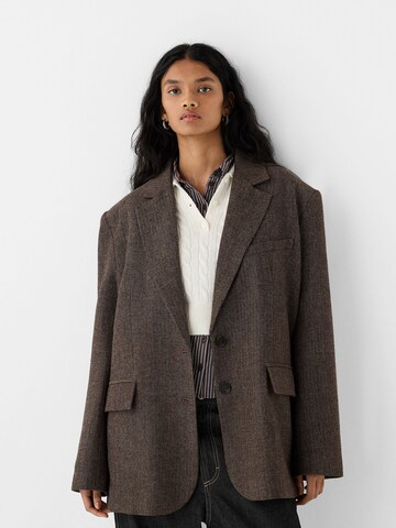Bershka Blazer in Brown: front