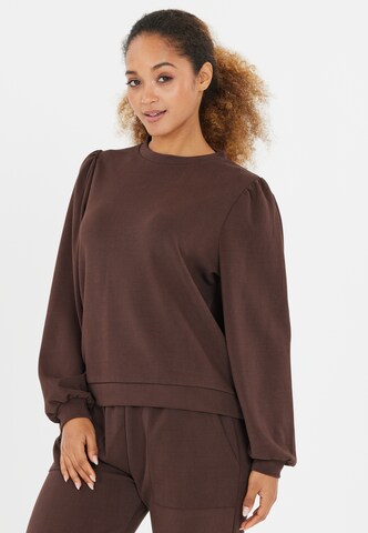Athlecia Sweatshirt 'Jillnana' in Braun: Vorderseite