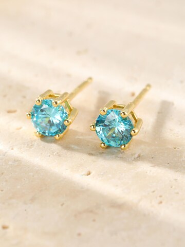Hey Happiness Oorbellen 'Aquamarine Gemstone' in Goud