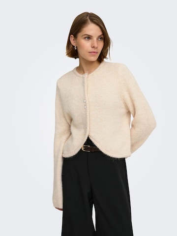 Cardigan 'ONLZAGGIE' ONLY en beige : devant