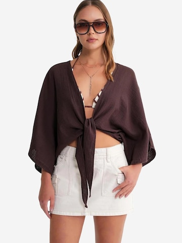 Camicia da donna di MixRay in marrone