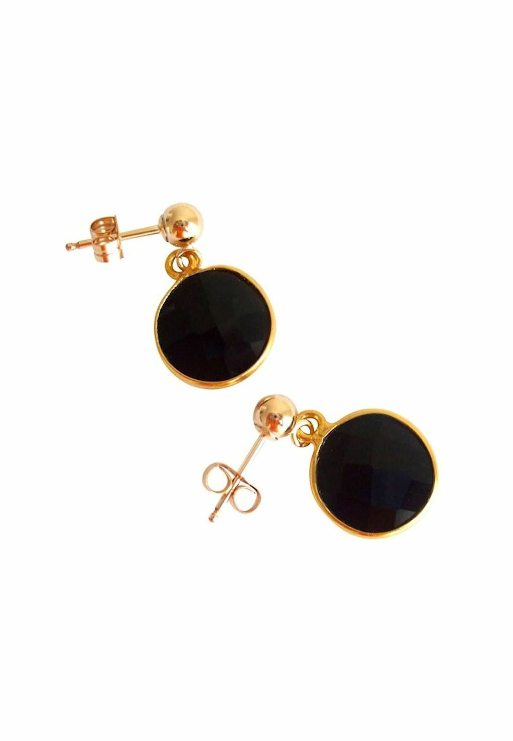 Gemshine Ohrringe in Schwarz, Gold Gemshine Ohrringe in Schwarz, Gold