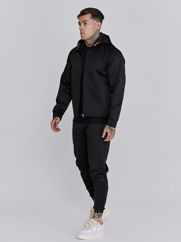 SikSilk Zip-Up Hoodie in Black