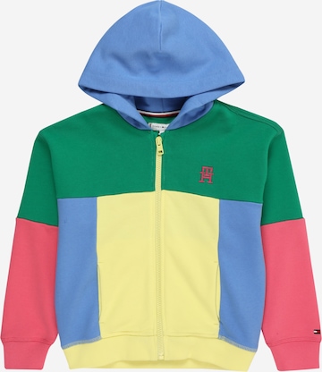 TOMMY HILFIGER - Sudadera con cremallera en verde: frente