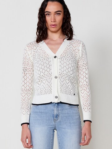 KOROSHI Knit cardigan in White: front