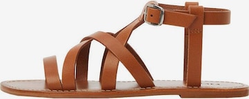 MANGO KIDS Sandals 'Aura' in Brown: front