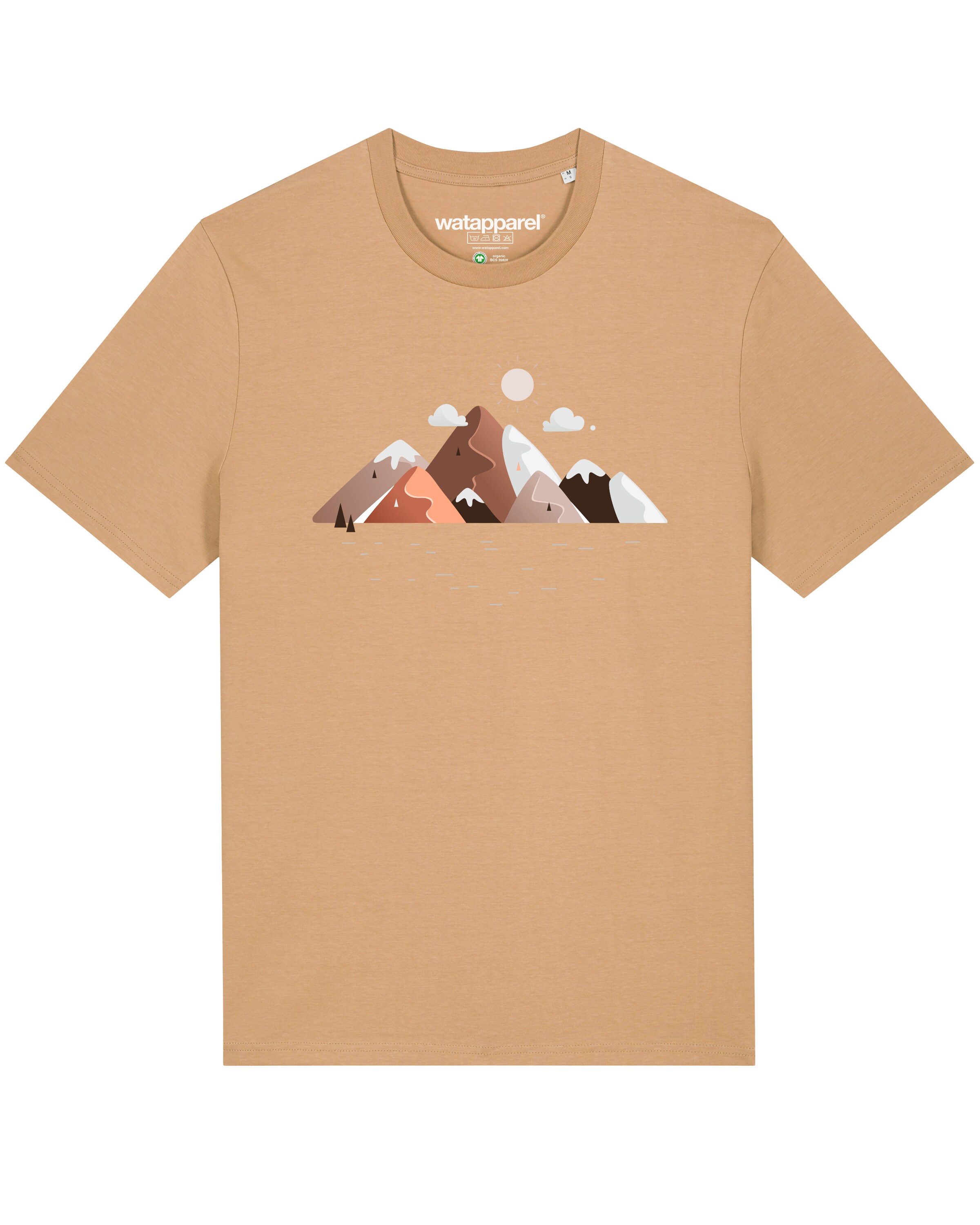 Watapparel Shirt ' Mountains & Moon ' in Beige: voorkant