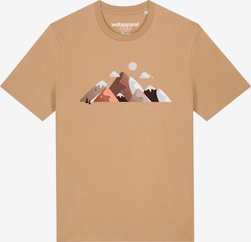 Watapparel Shirt ' Mountains & Moon ' in Beige: voorkant