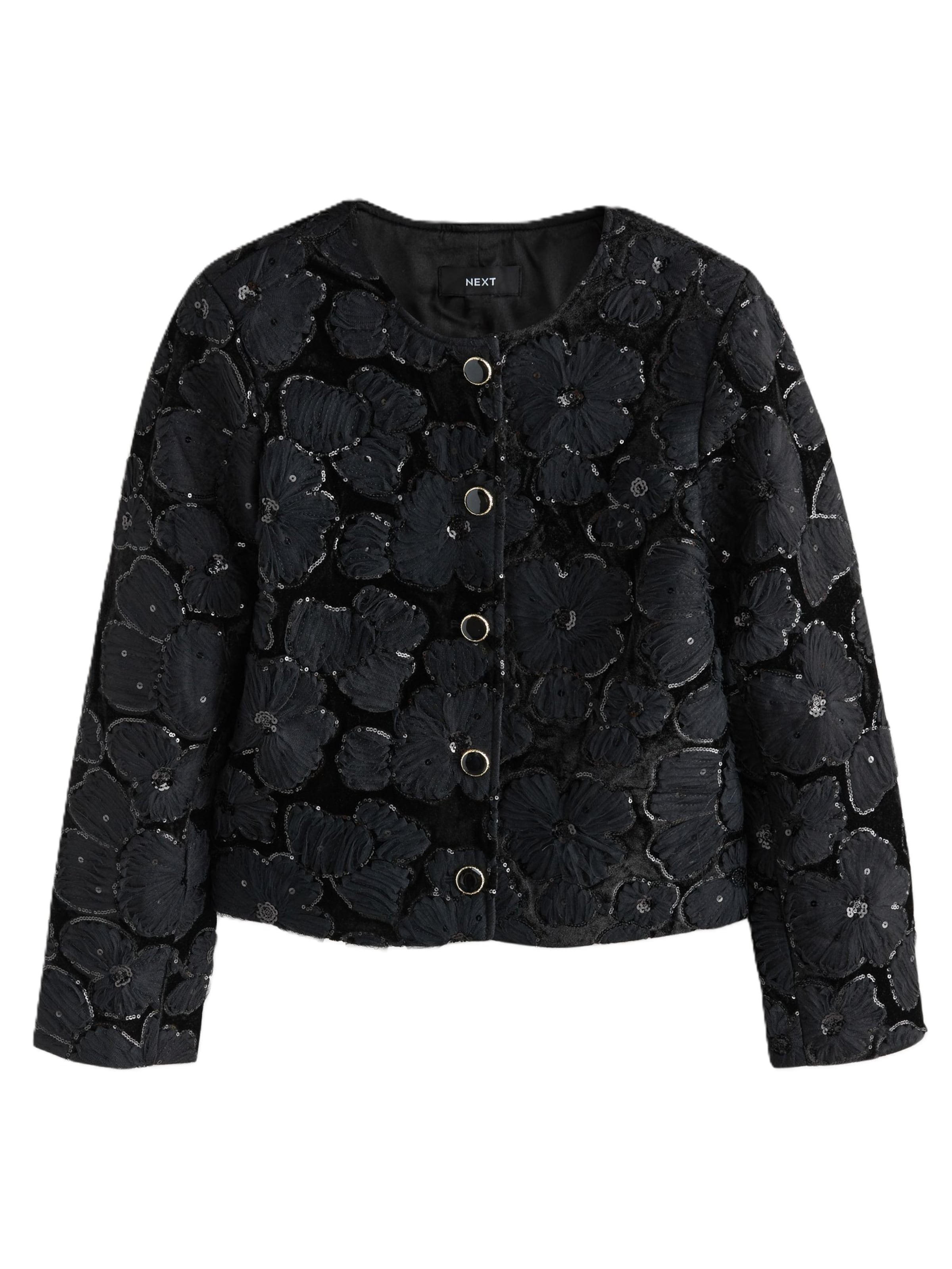 Next Prehodna jakna | črna barva: sprednja stran