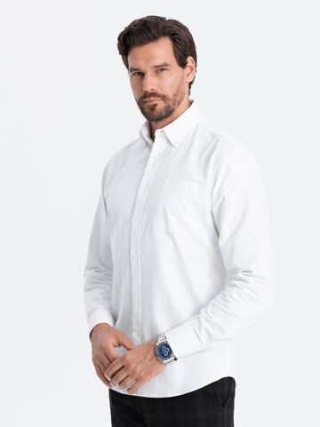 Ombre Slim Fit Hemd 'SHOS-0108' in Weiß