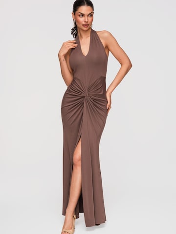 Ombre Evening Dress in Brown: front