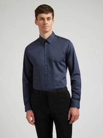 Coupe slim Chemise Ted Baker en bleu : devant