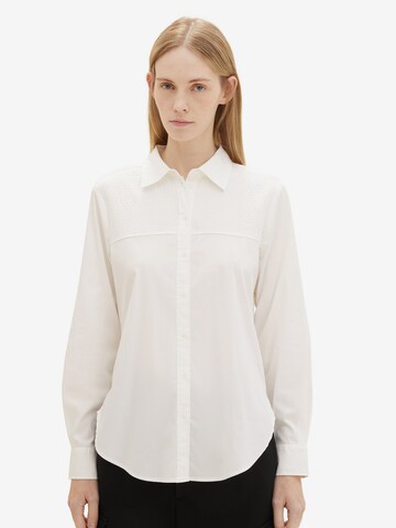 TOM TAILOR Blouse in Wit: voorkant