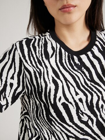 ADIDAS ORIGINALS - Camisa 'Allover Zebra Animal Print Essentials' em preto