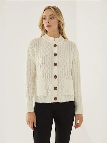Hiccup Strickjacke in Weiß: Vorderseite