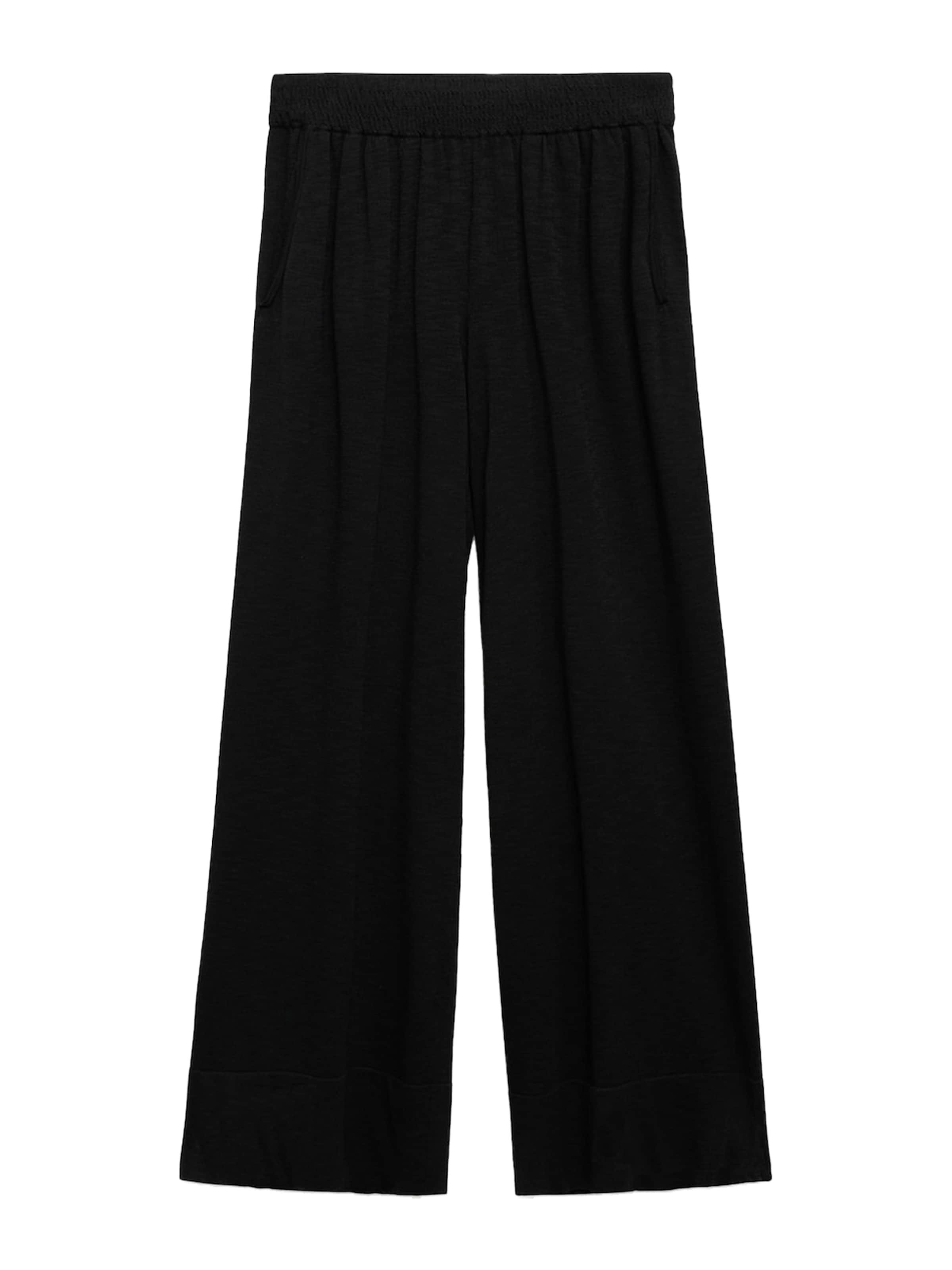 MANGO Wide Leg Hose 'LUCRECIA' in Schwarz: Vorderseite