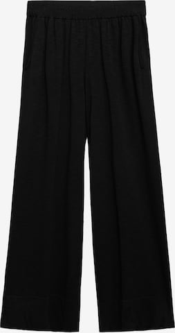 MANGO Wide Leg Housut 'LUCRECIA' värissä musta: etupuoli