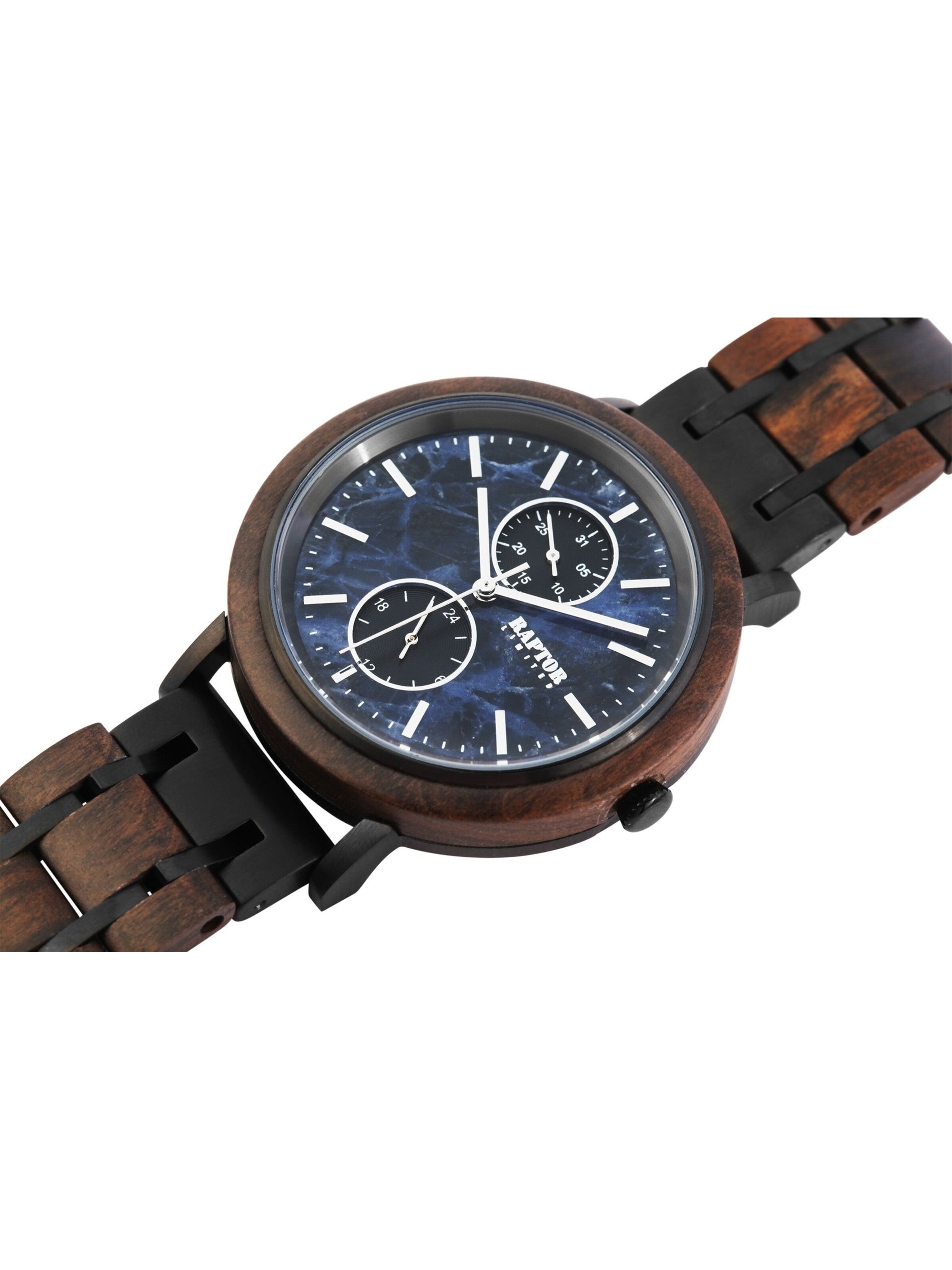 Raptor Analog Watch 'Marble, Mineralglas' in Brown: front