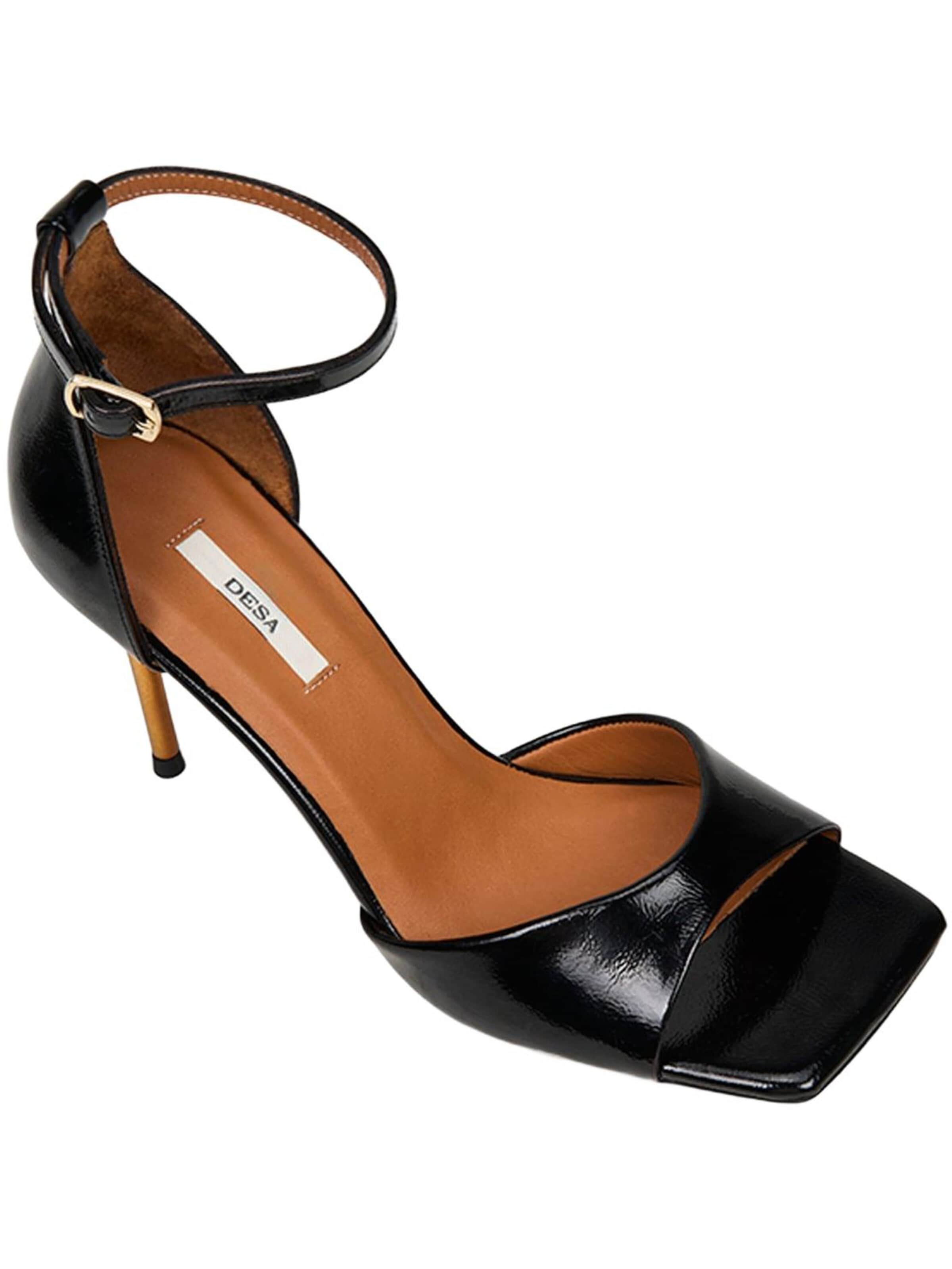 Sandales à lanières 'Abendsandalen' Desa en noir : devant