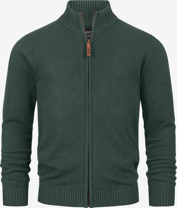 INDICODE JEANS Gebreid vest 'Lut' in Groen: voorkant