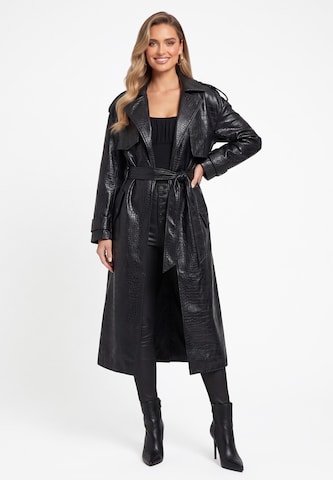 faina Between-Seasons Coat in Black