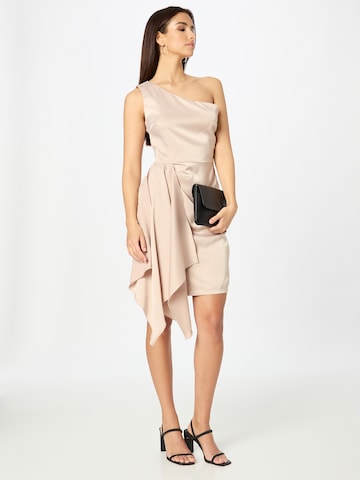 Chi Chi London Cocktail Dress in Beige