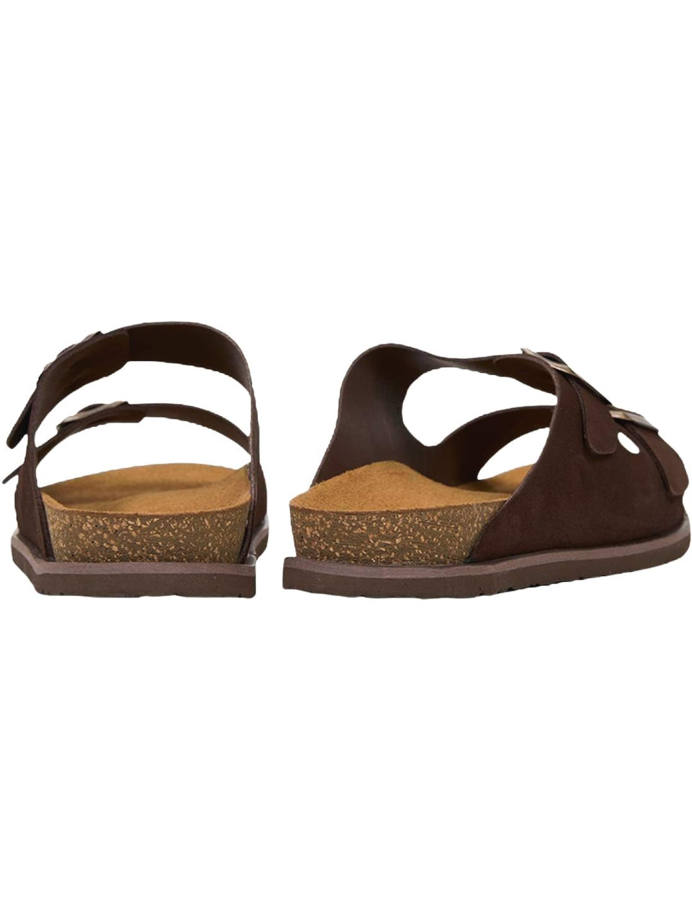 Desa - Zapatos abiertos 'DESA Herren-Sandalen aus Wildleder mit Doppelschnalle' en marrón
