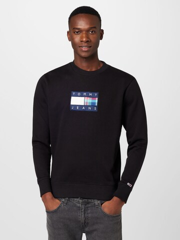 Tommy Jeans Sweatshirt in Black: front