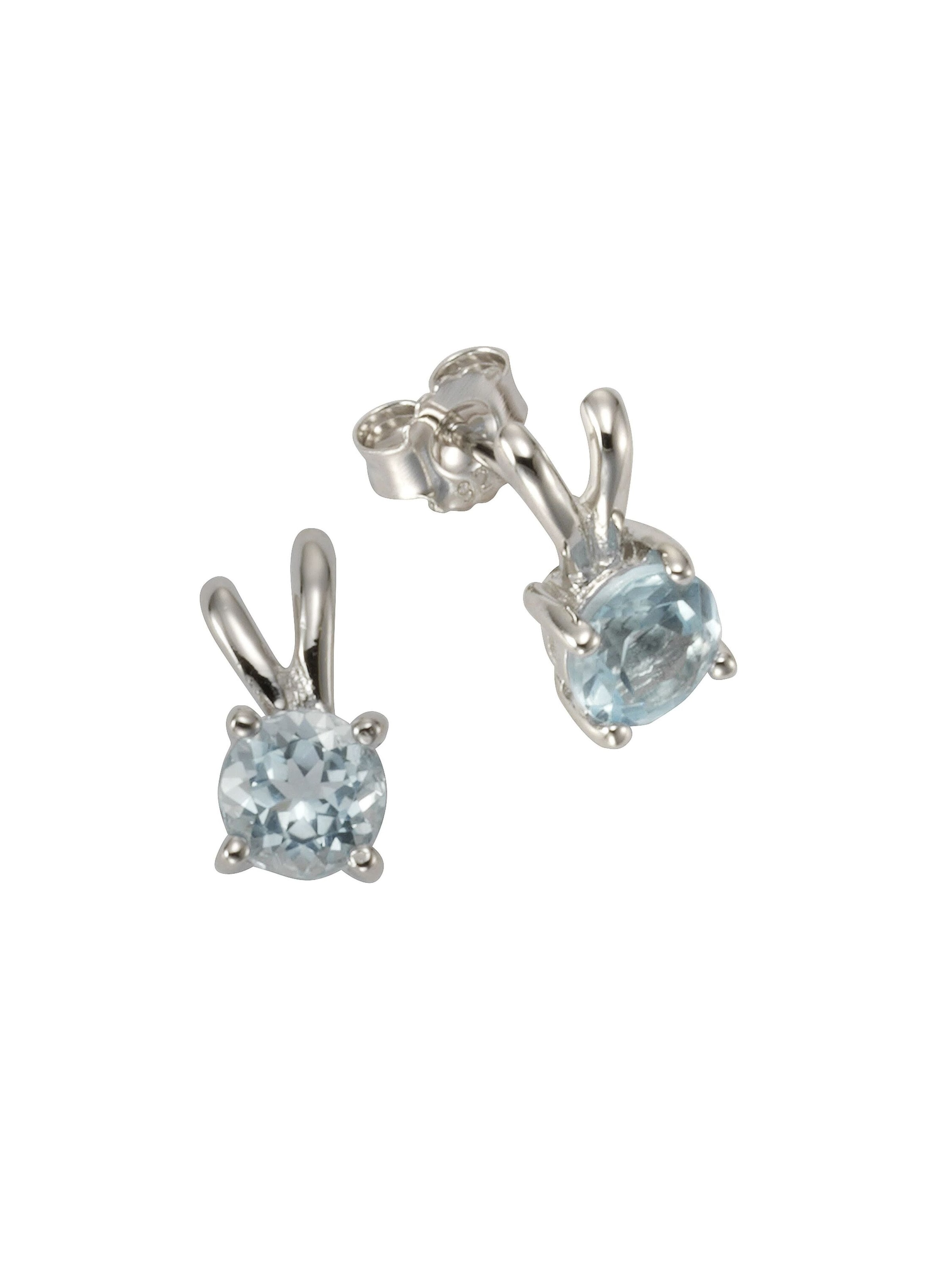 Zeeme Earrings in Silver: front