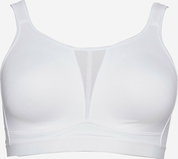 SHEEGO Bralette Sports Bra in White: front