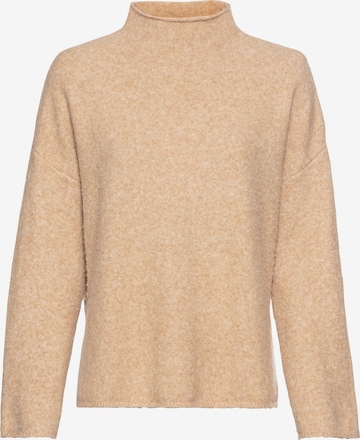 CAMEL ACTIVE Rollkragenpullover aus einem Wollmix in Beige: Vorderseite