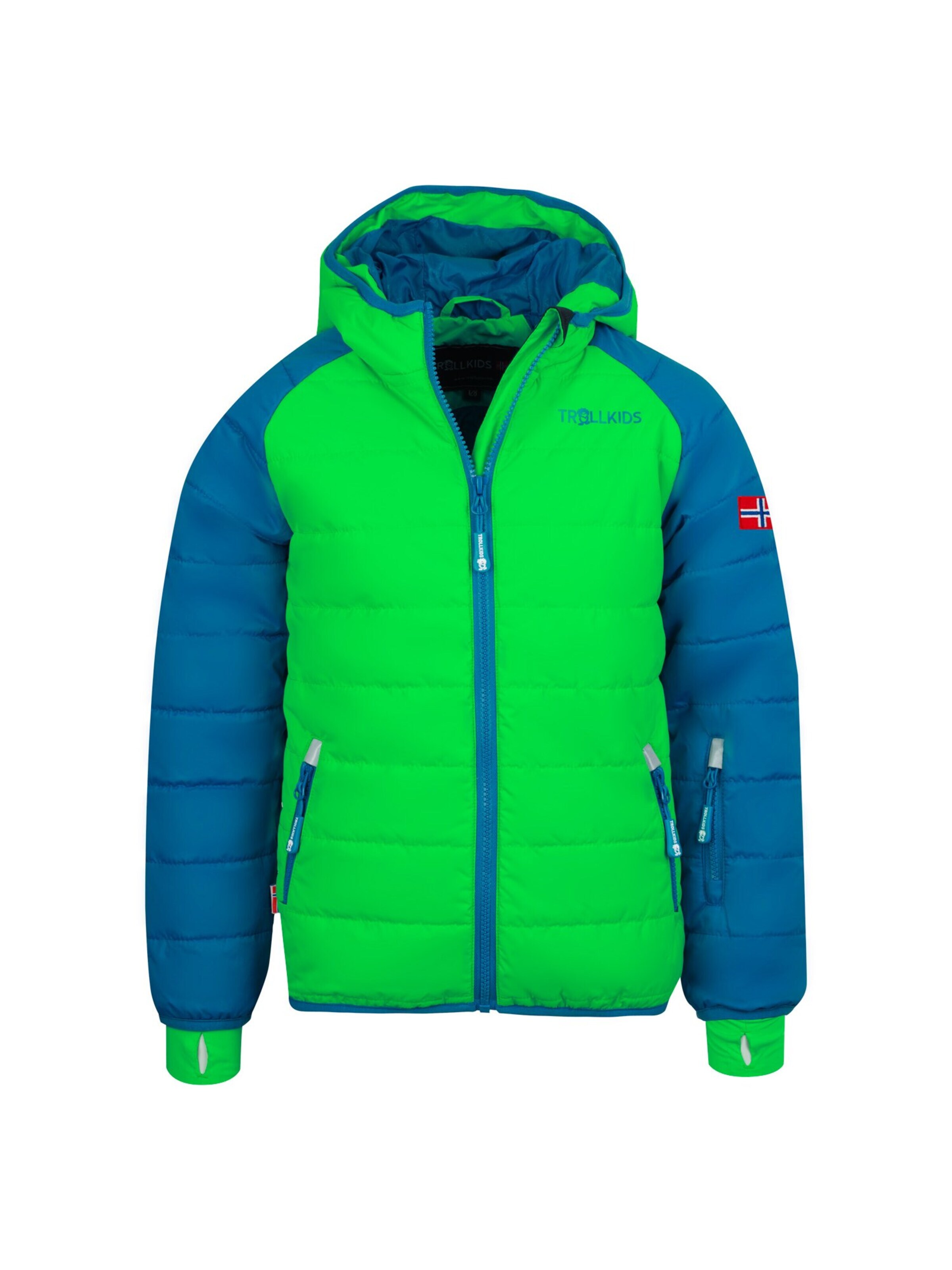 TROLLKIDS Winter Jacket in Green: front
