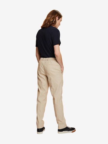 Coupe slim Pantalon à plis ESPRIT en beige