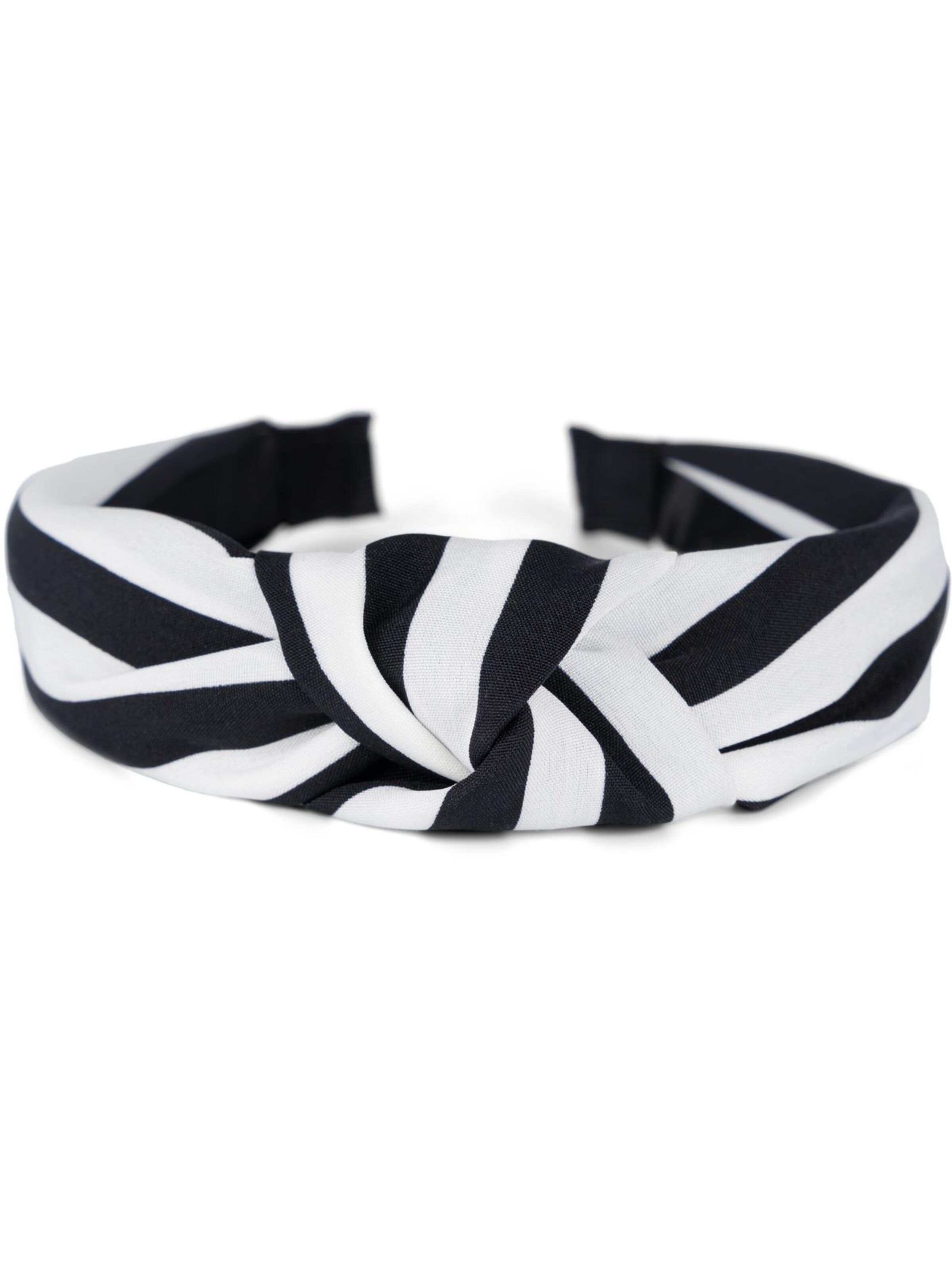styleBREAKER Haarschmuck 'Haarreif mit Streifen Muster'‌‌‌‌‌‌‌ in Schwarz: Vorderseite