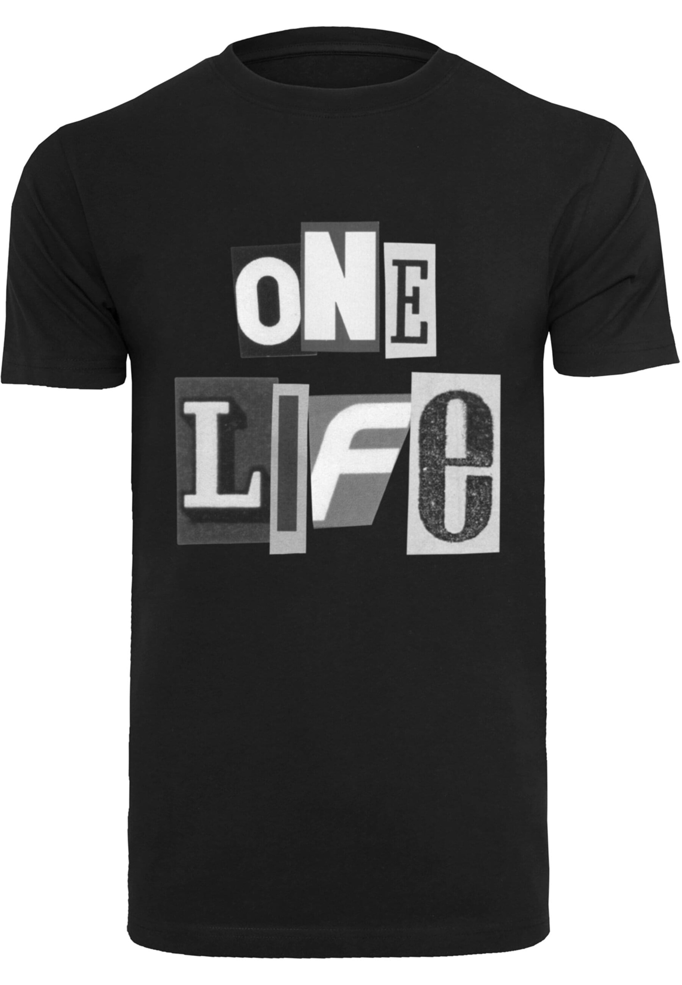 Mister Tee Shirt 'One Life' in Zwart: voorkant