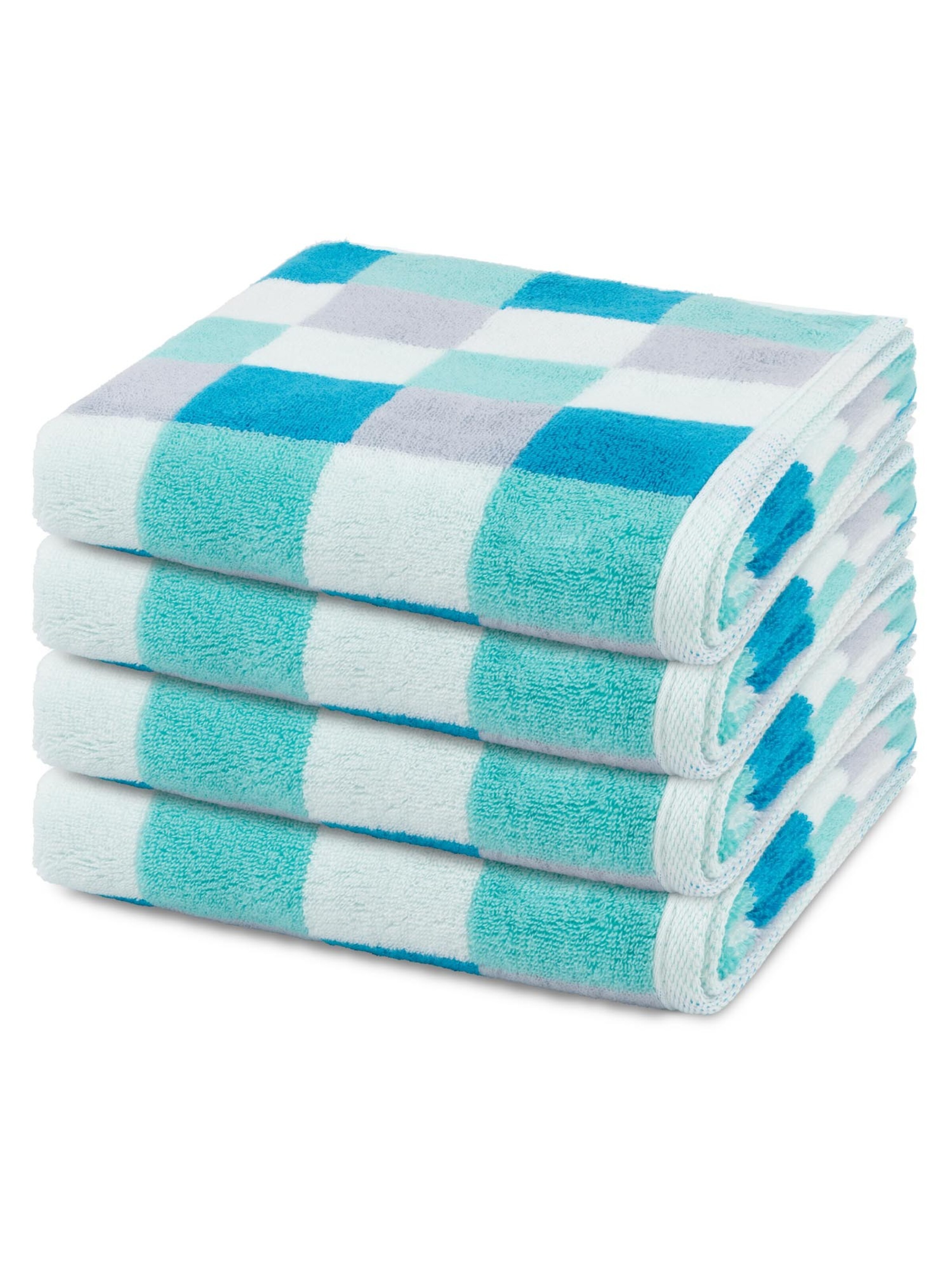ROSS Towel 'Cashmere feeling Karo' in Blue: front