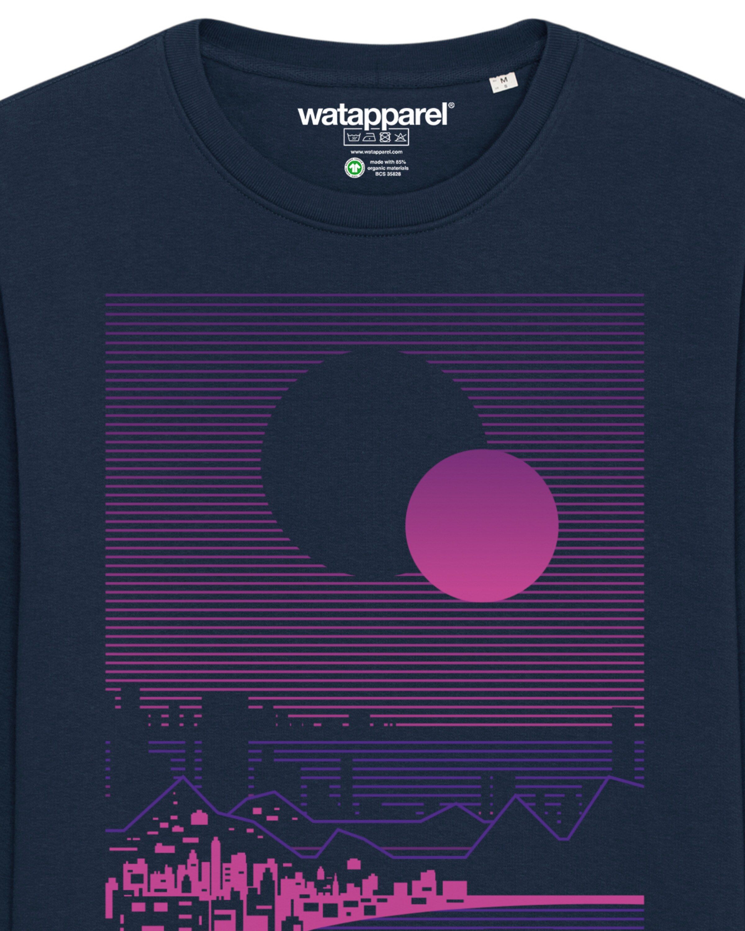 Watapparel Sweatshirt ' Sun and Moon Skyline ' in Blauw