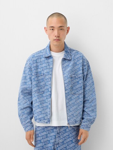 Bershka Between-Season Jacket in Blue: front