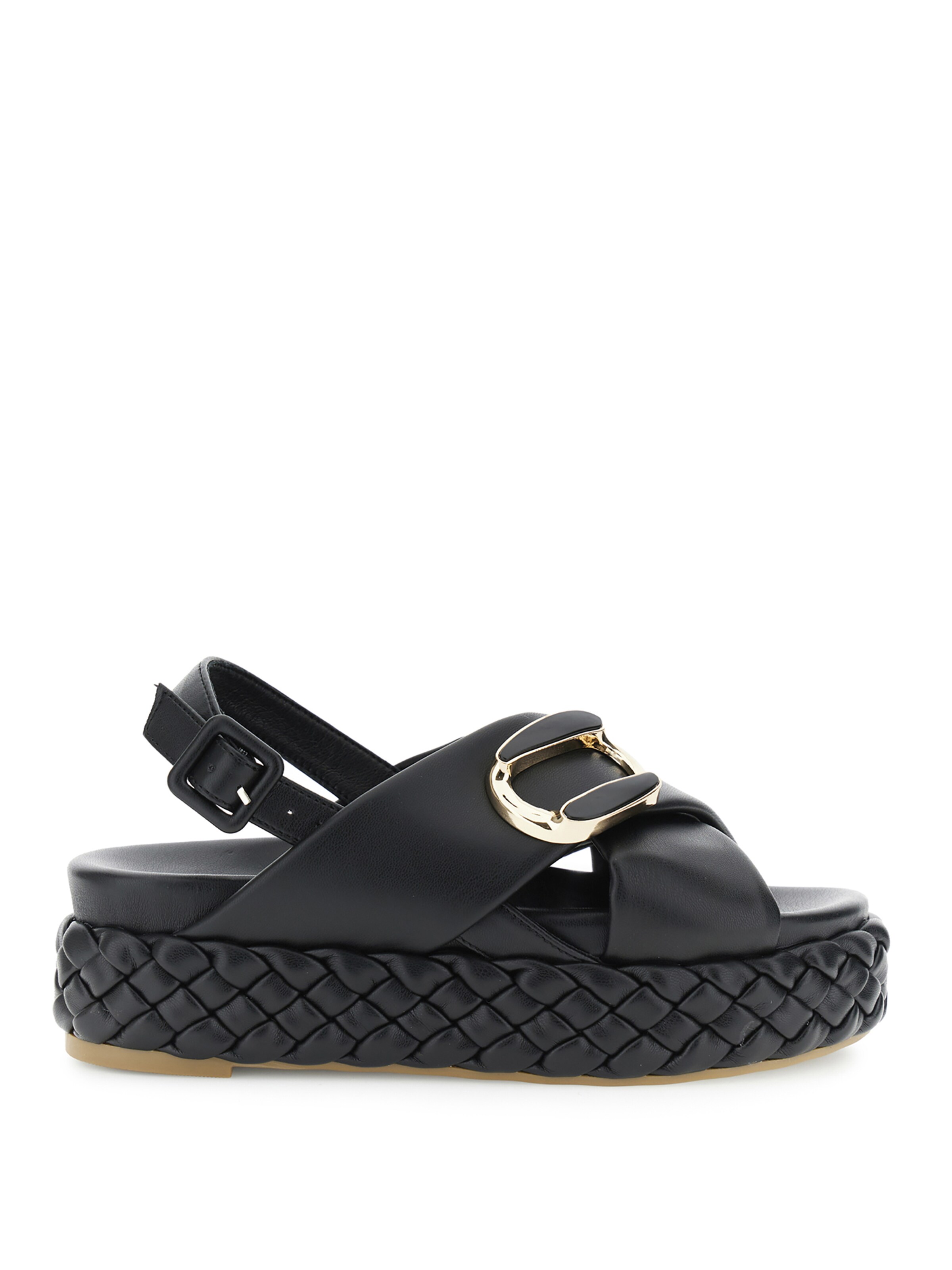 Sandalo con cinturino di CAFè NOIR in nero: frontale