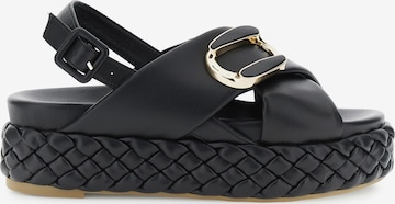 Sandalo con cinturino di CAFè NOIR in nero: frontale