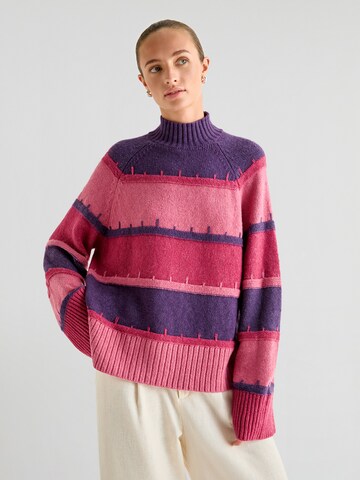 Scalpers Stripes Blocking Jumper ' ' in Lila